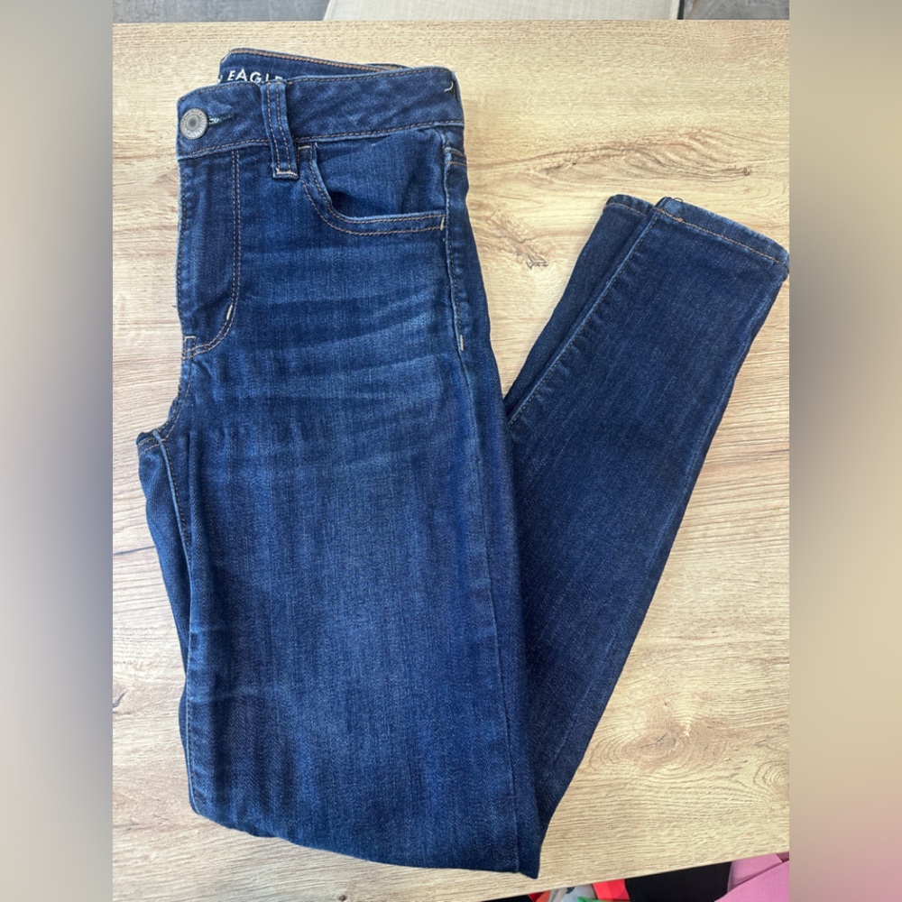 American Eagle Outfitters Dark Blue Straight Leg Jeans
